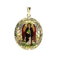Saint St Pray für Us Silberfarben Ox Druckguss Medaille Uriel The Archangel 