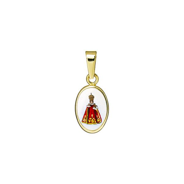 011 red Holy Child of Prague miniature medal