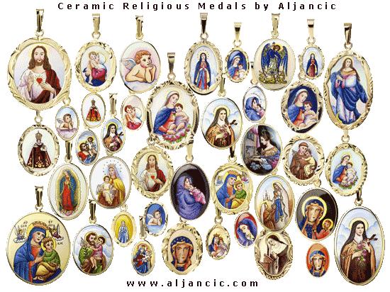 Hand-painted patron saint medals